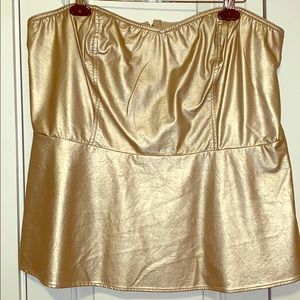 Gold Faux-Leather Bustier